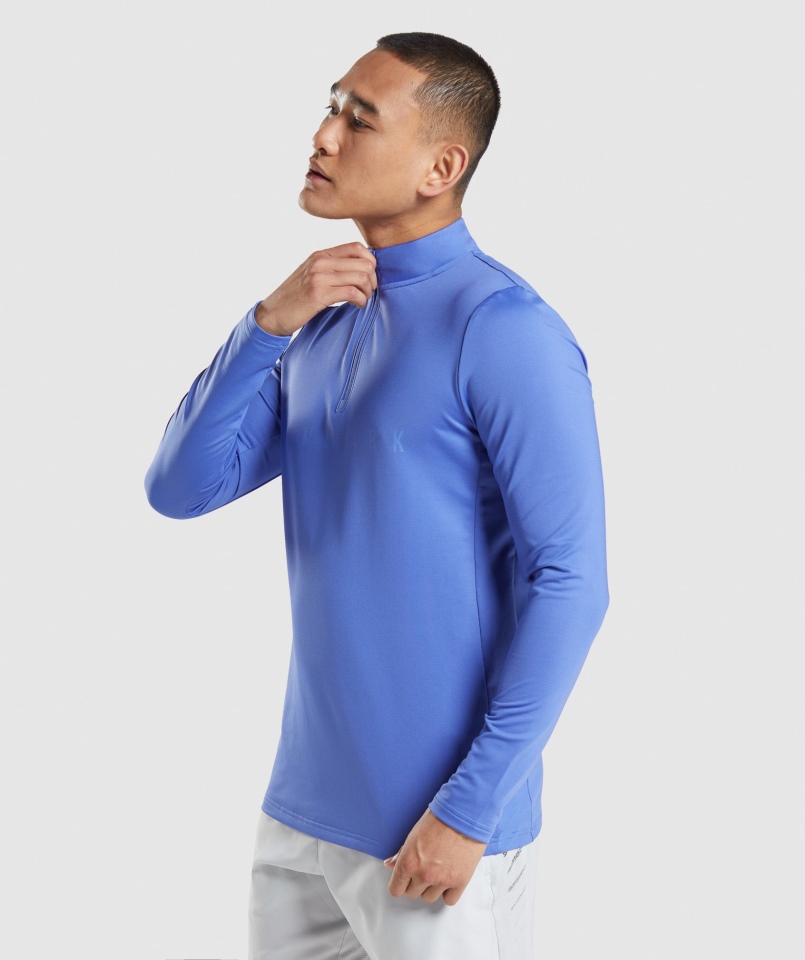 Gymshark Sportowy Pasek Na Zamek Błyskawiczny 1/4 Niebieski