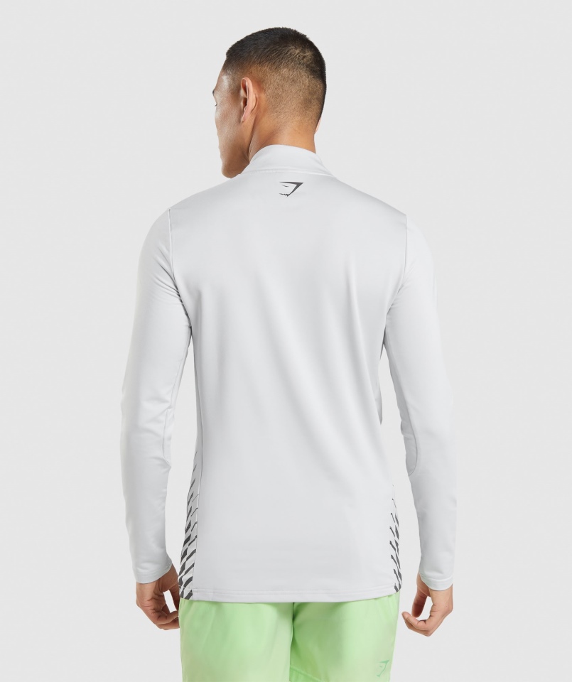 Gymshark Sportowy Pasek 1/4 Zip Jasnoszary