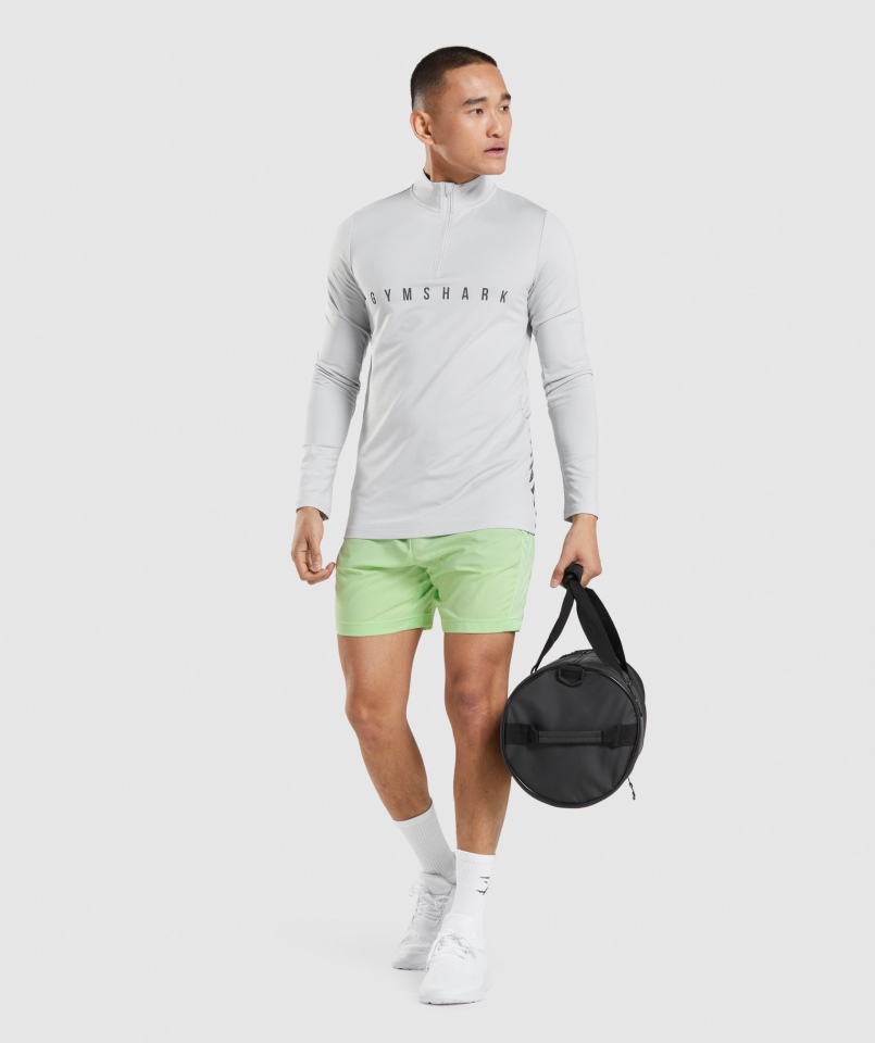 Gymshark Sportowy Pasek 1/4 Zip Jasnoszary