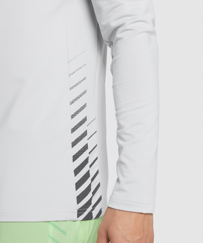 Gymshark Sportowy Pasek 1/4 Zip Jasnoszary
