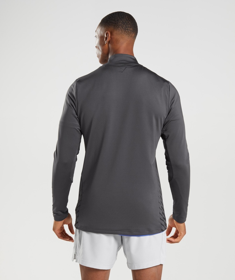 Gymshark Sportowy Pasek 1/4 Zip Onyks Szary