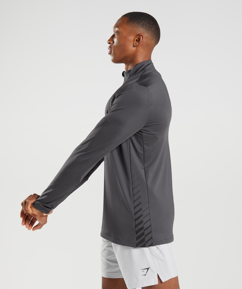 Gymshark Sportowy Pasek 1/4 Zip Onyks Szary