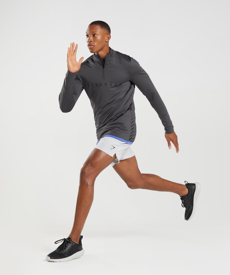 Gymshark Sportowy Pasek 1/4 Zip Onyks Szary