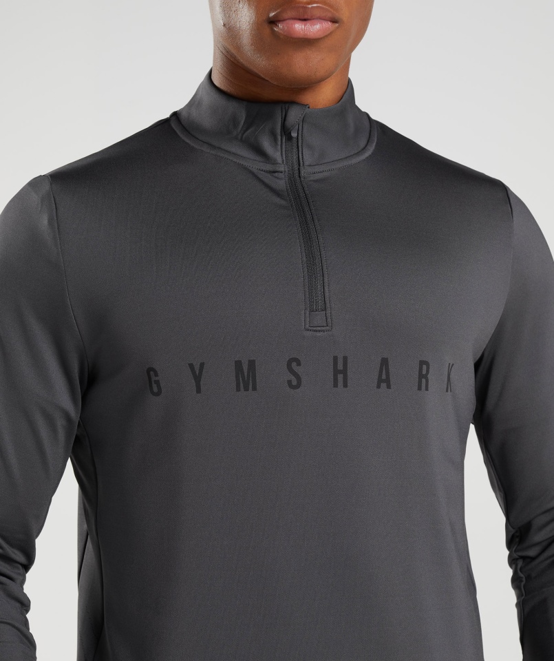 Gymshark Sportowy Pasek 1/4 Zip Onyks Szary