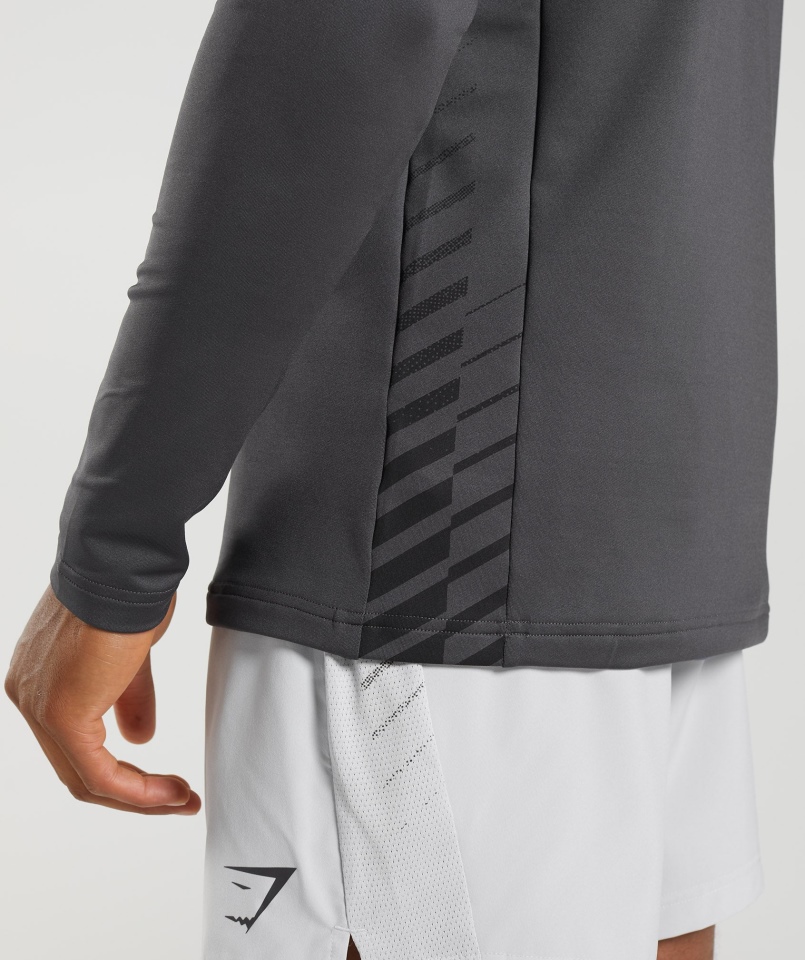Gymshark Sportowy Pasek 1/4 Zip Onyks Szary