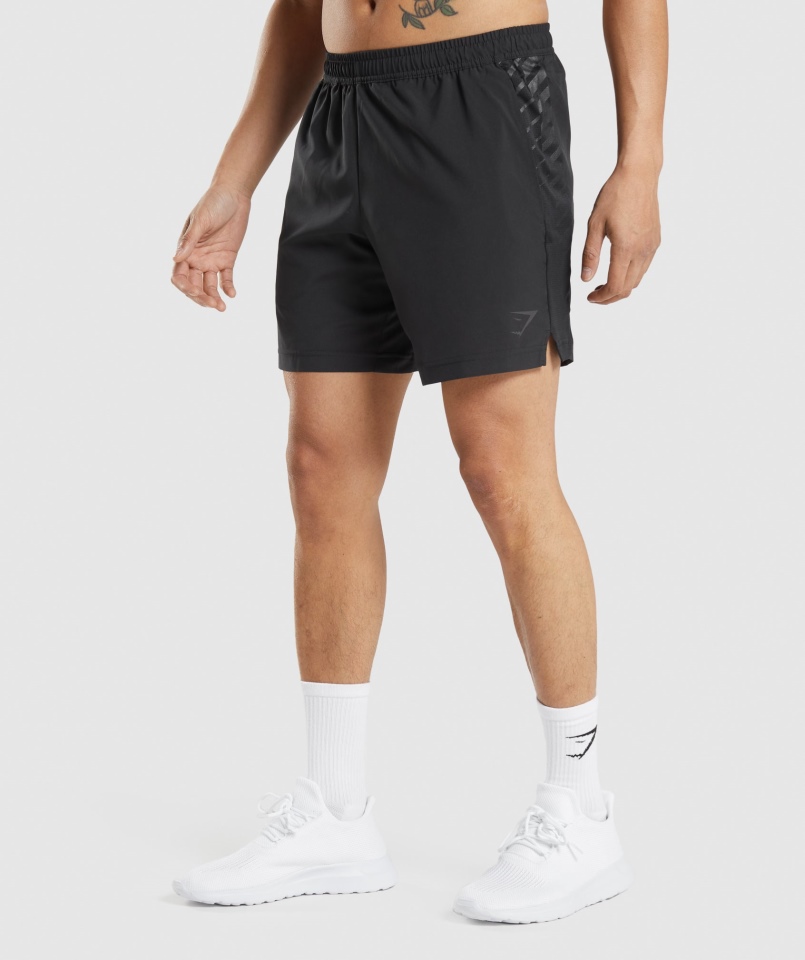 Gymshark Sportowe W Paski 7" Spodenki Czarne