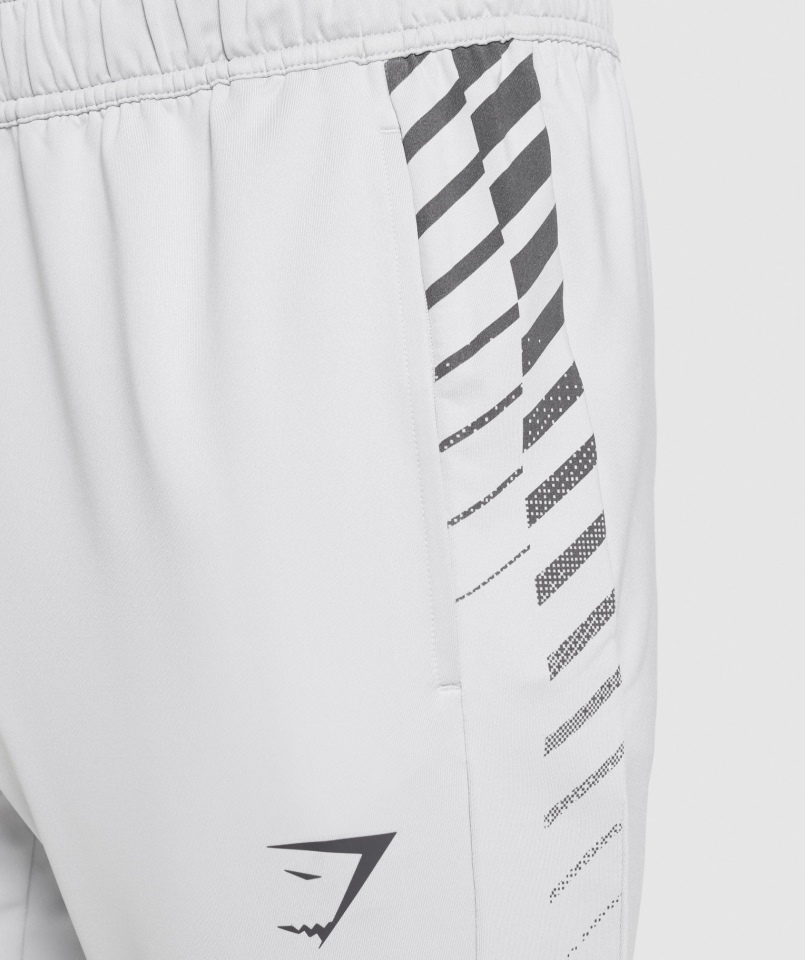 Gymshark Sportowe Spodnie W Paski Jasnoszare