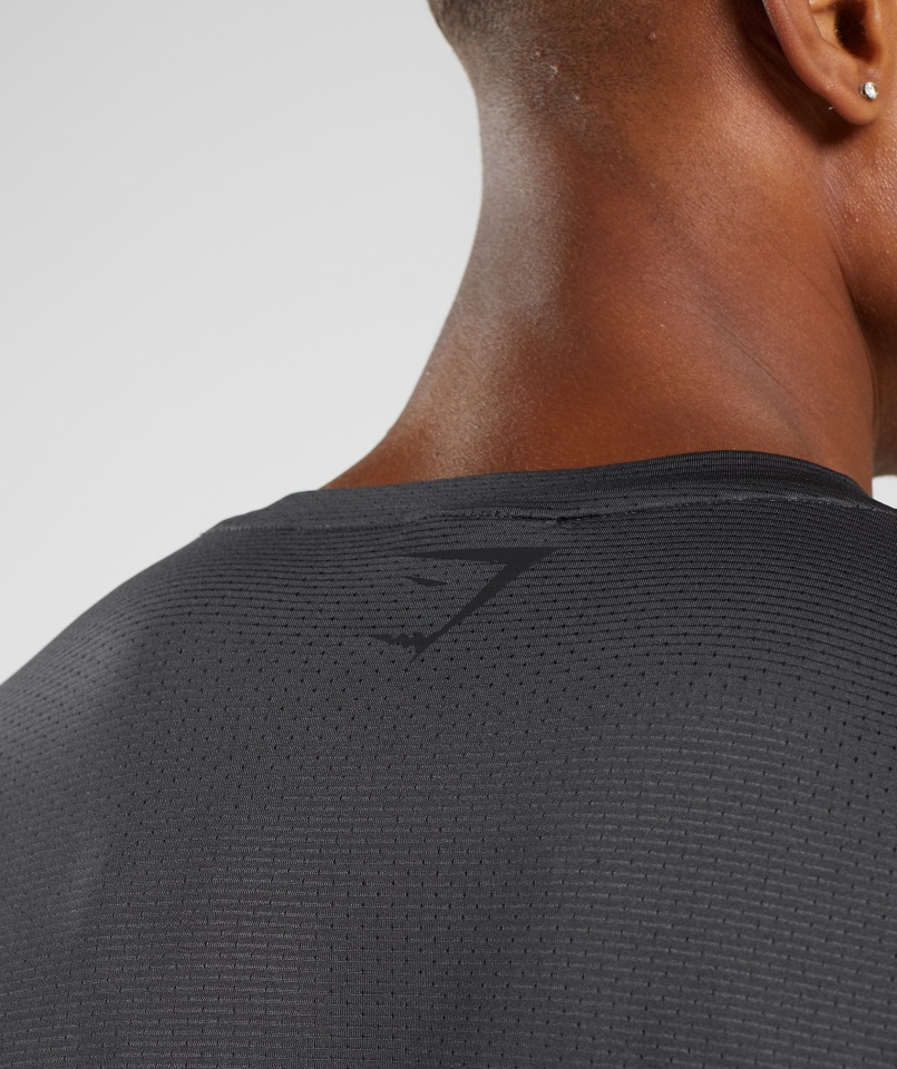 Gymshark Sportowa Koszulka W Paski Z Długim Rękawem Onyksowy Szary