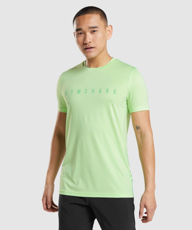 Gymshark Sportowa Koszulka W Paski Zieleń Bali
