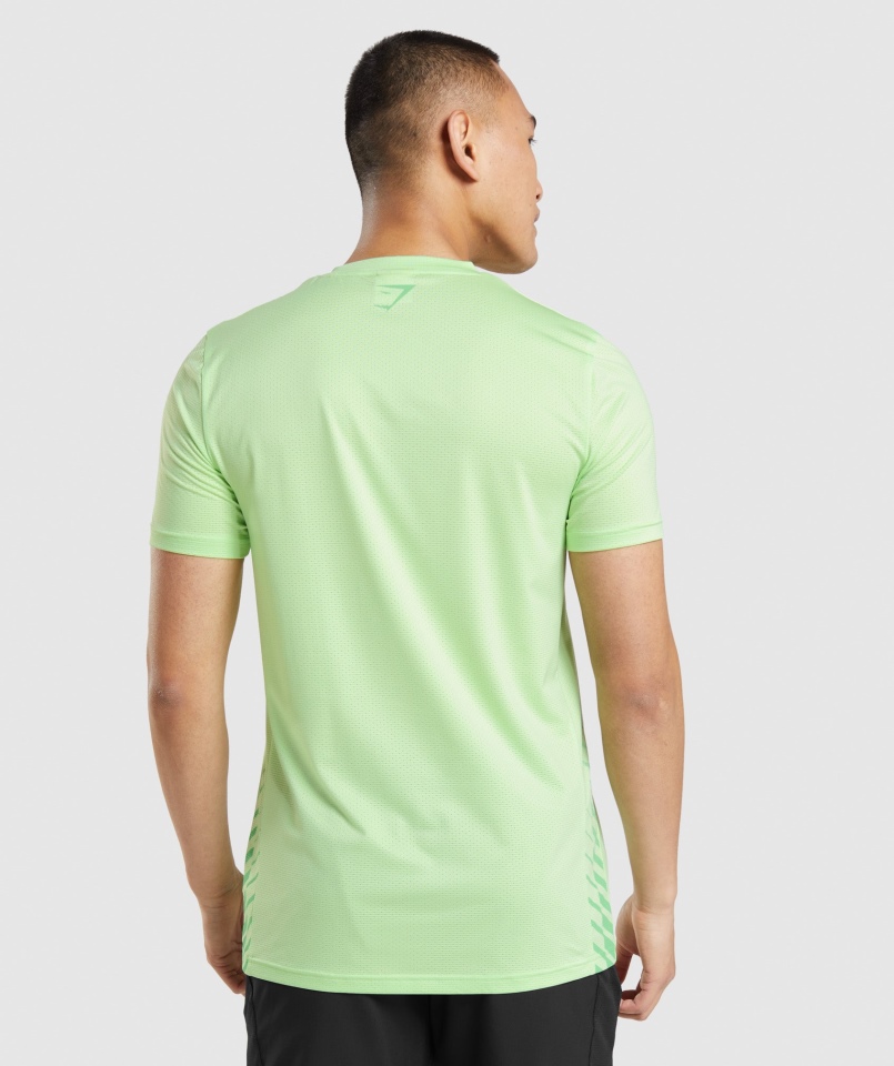 Gymshark Sportowa Koszulka W Paski Zieleń Bali