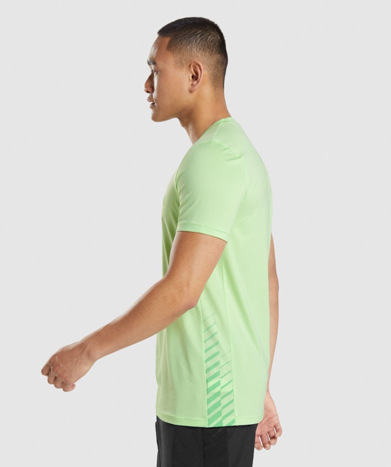 Gymshark Sportowa Koszulka W Paski Zieleń Bali