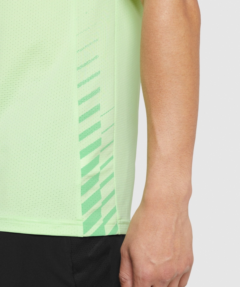Gymshark Sportowa Koszulka W Paski Zieleń Bali