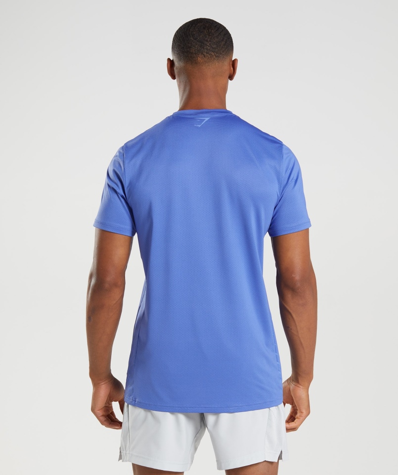 Gymshark Sportowa Koszulka W Paski W Kolorze Niebieskim