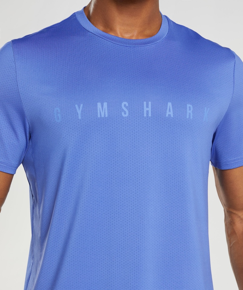 Gymshark Sportowa Koszulka W Paski W Kolorze Niebieskim