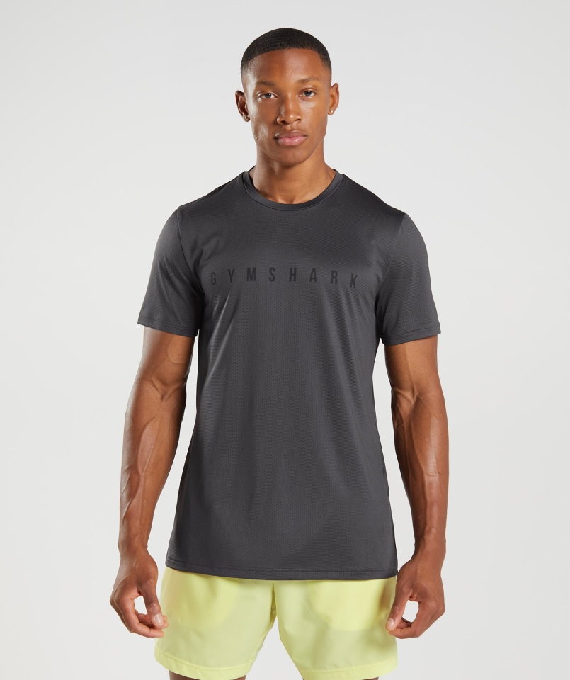 Gymshark Sportowa Koszulka W Paski Onyksowy Szary