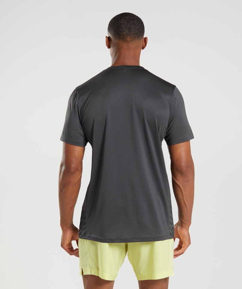 Gymshark Sportowa Koszulka W Paski Onyksowy Szary