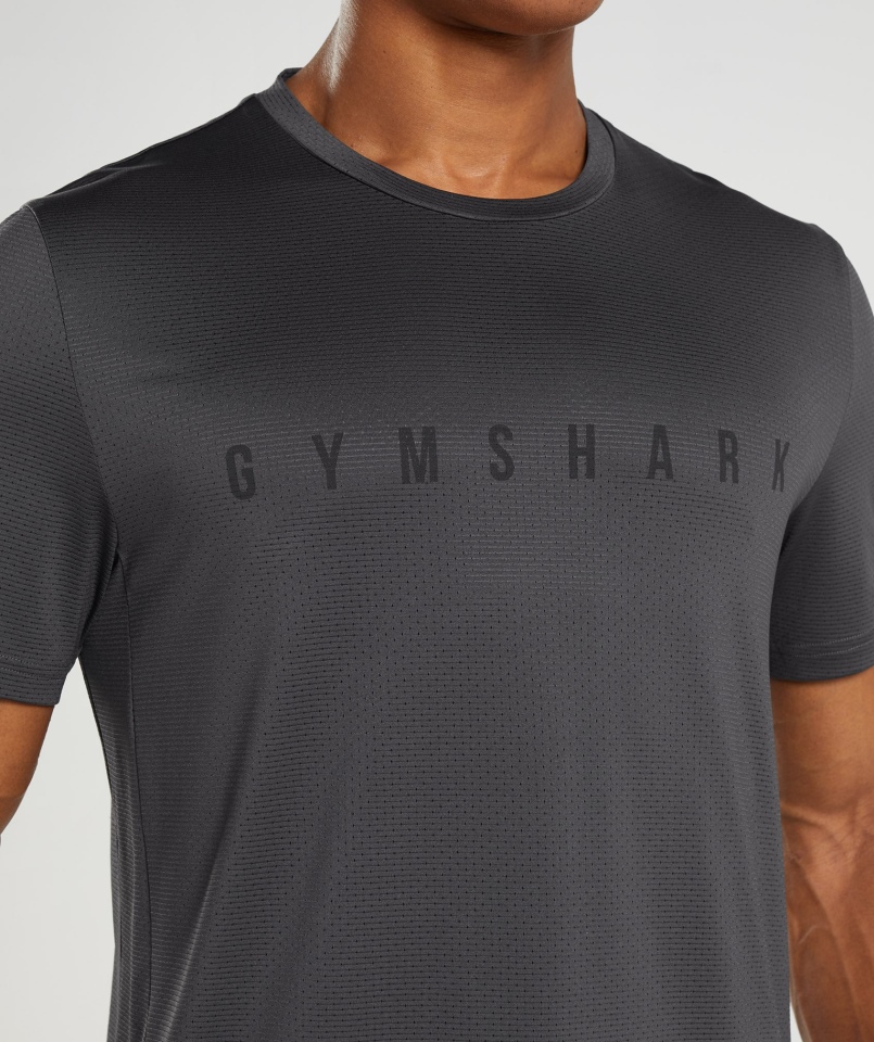 Gymshark Sportowa Koszulka W Paski Onyksowy Szary