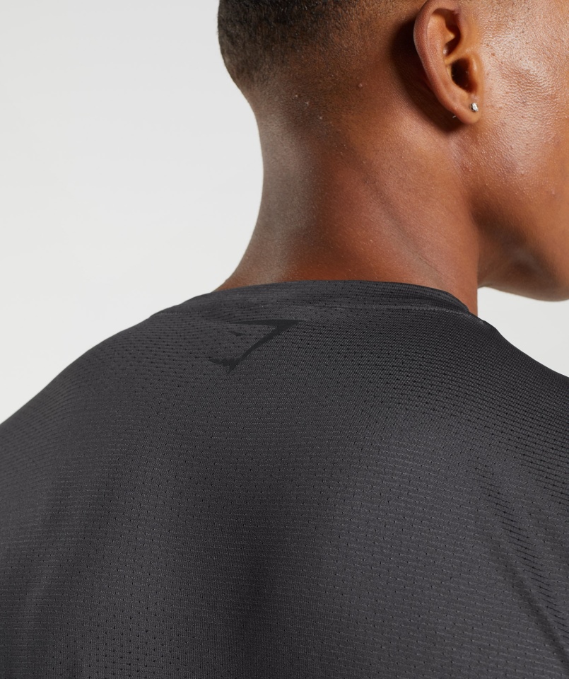 Gymshark Sportowa Koszulka W Paski Onyksowy Szary