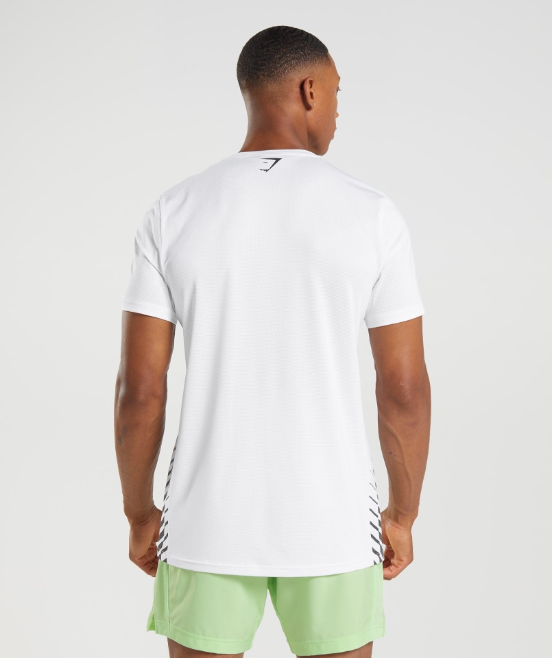 Gymshark Sportowa Koszulka W Paski Biała