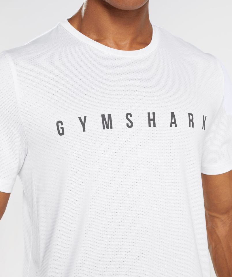 Gymshark Sportowa Koszulka W Paski Biała