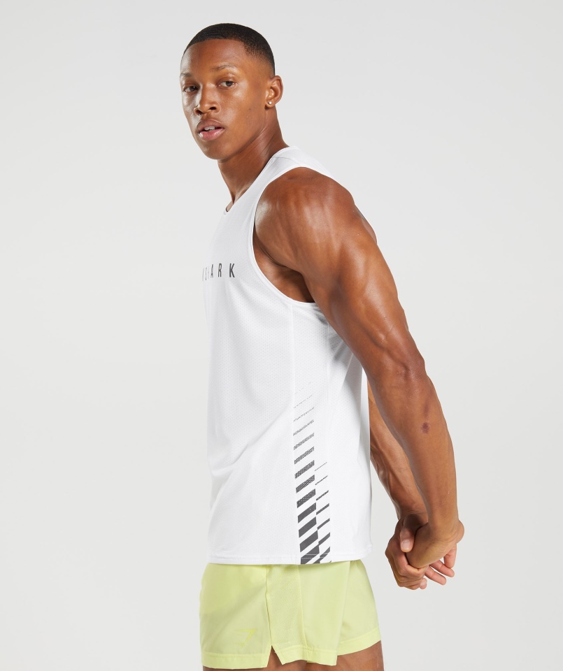 Gymshark Sport Stripe Tank Biały