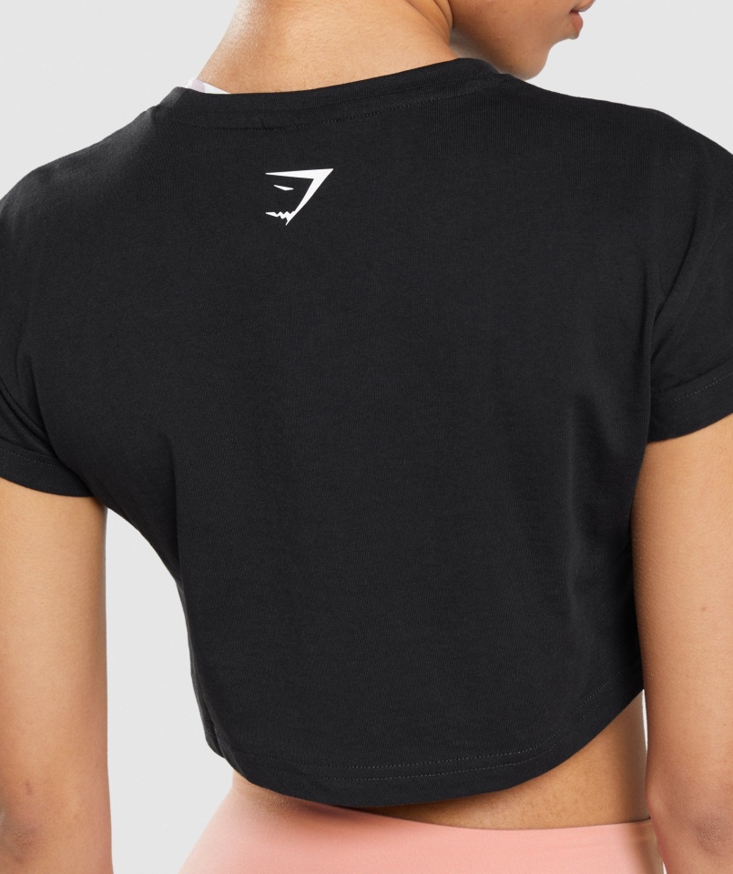 Gymshark Zestaw Naklejek Crop Tee Czarny