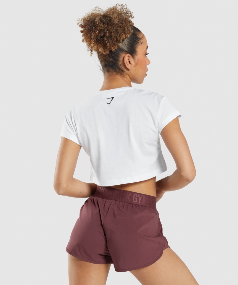 Gymshark Zestaw Naklejek Crop Tee Biały