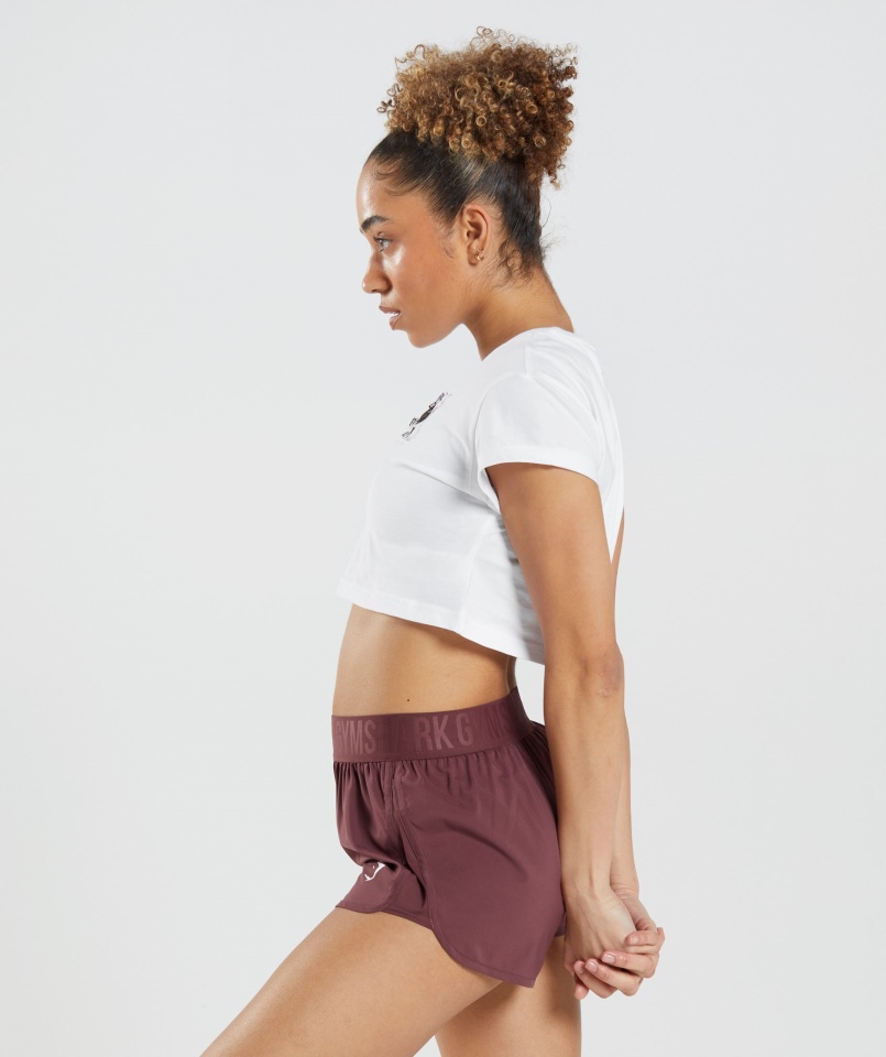 Gymshark Zestaw Naklejek Crop Tee Biały