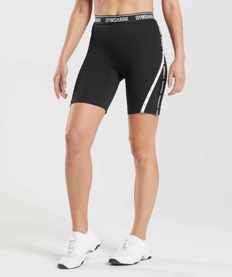 Spodenki Kolarskie Gymshark Strike Czarno-białe
