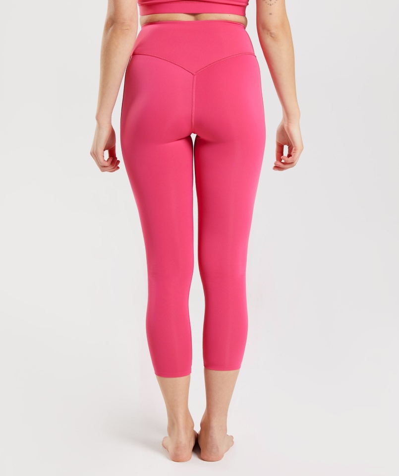 Gymshark Studio 7/8 Legginsy Hibiskus Różowy