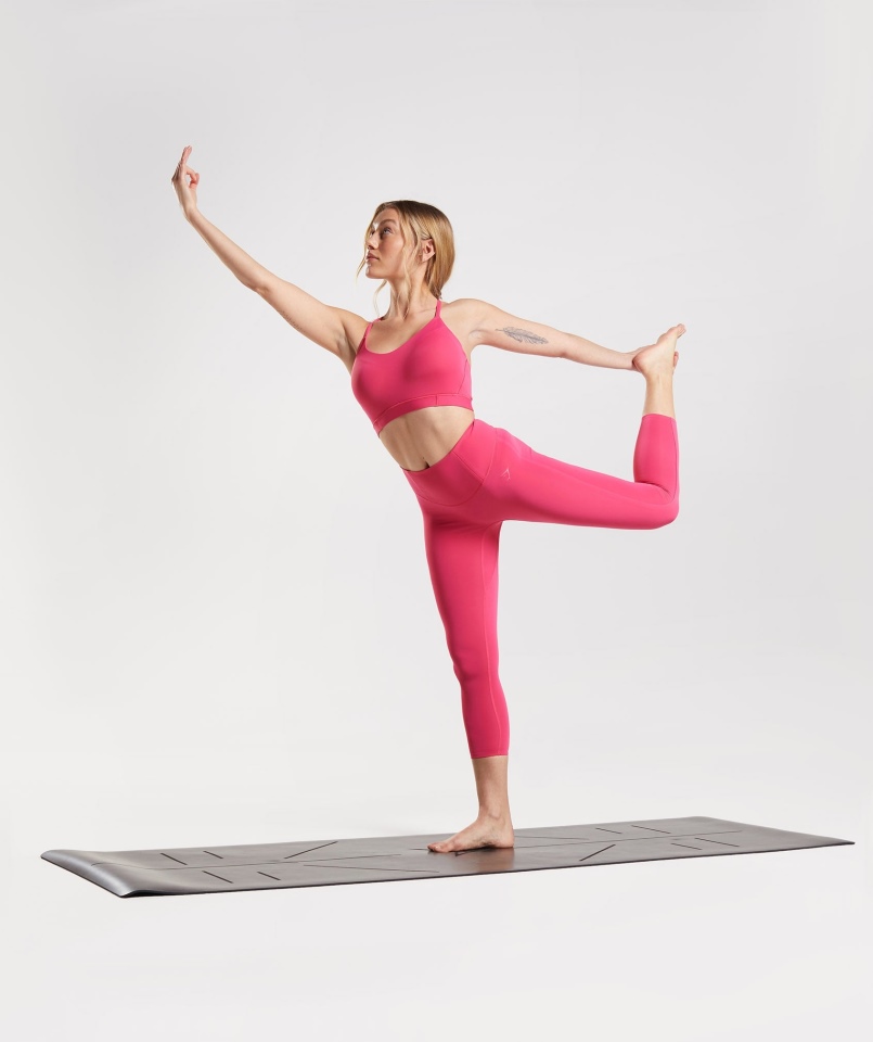 Gymshark Studio 7/8 Legginsy Hibiskus Różowy