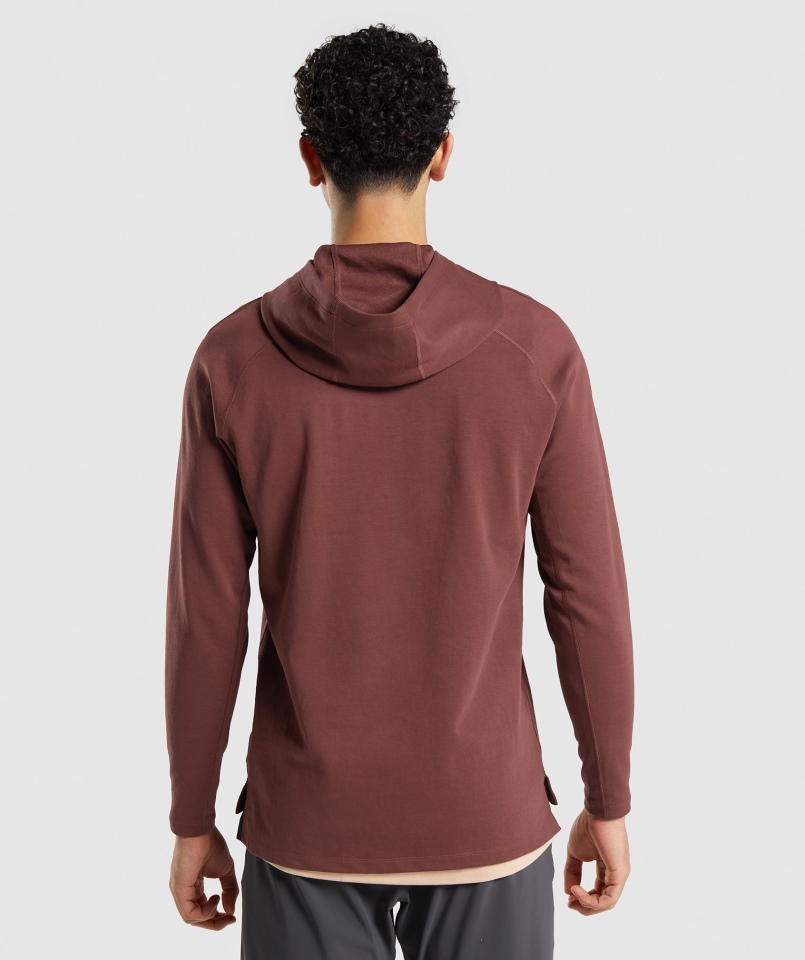 Gymshark Studio Bluza Z Kapturem Wiśniowa Brązowa