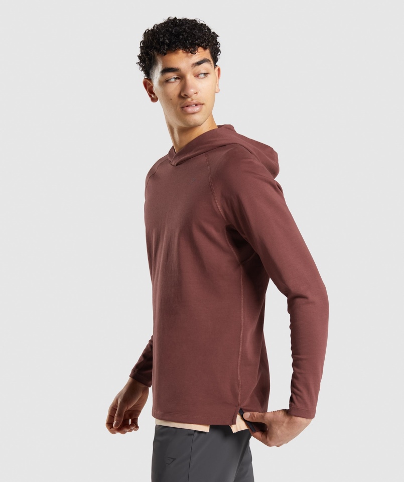 Gymshark Studio Bluza Z Kapturem Wiśniowa Brązowa