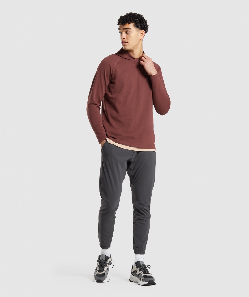 Gymshark Studio Bluza Z Kapturem Wiśniowa Brązowa