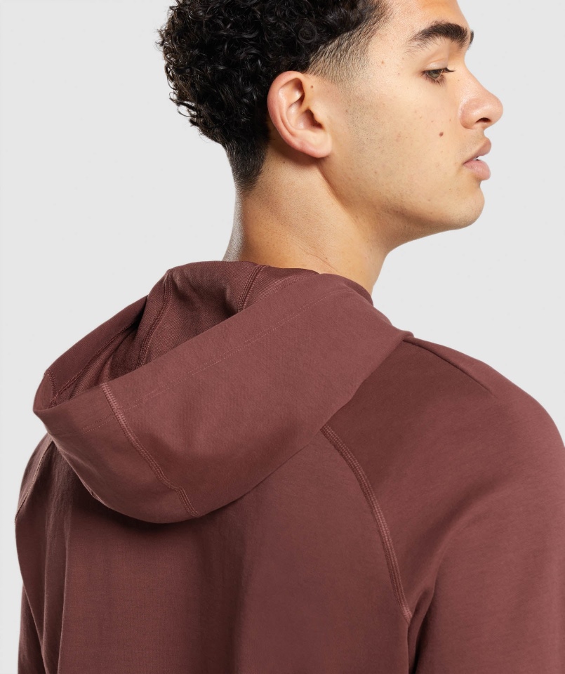 Gymshark Studio Bluza Z Kapturem Wiśniowa Brązowa