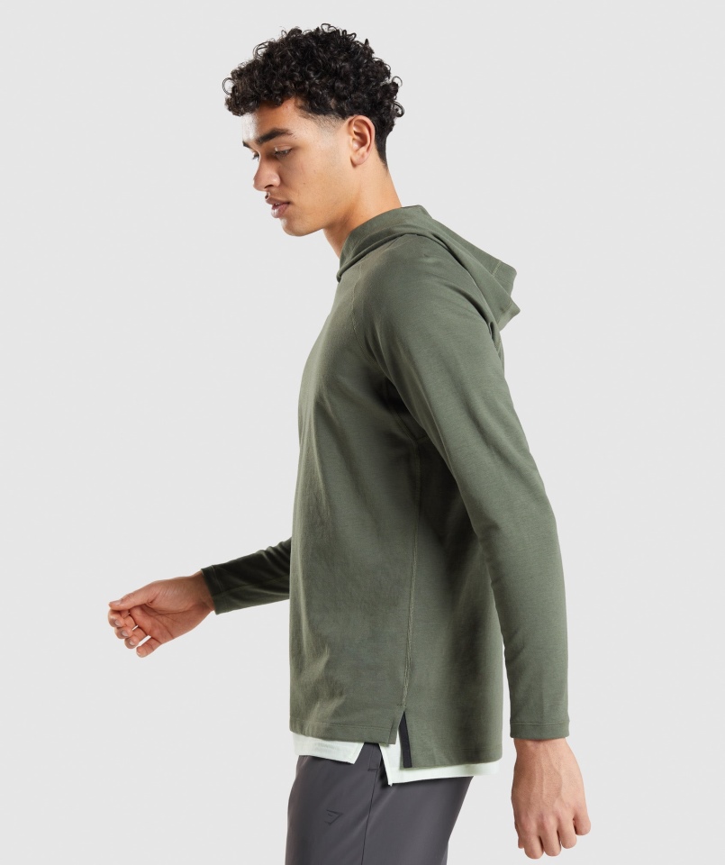 Gymshark Studio Bluza Z Kapturem Core Oliwkowa