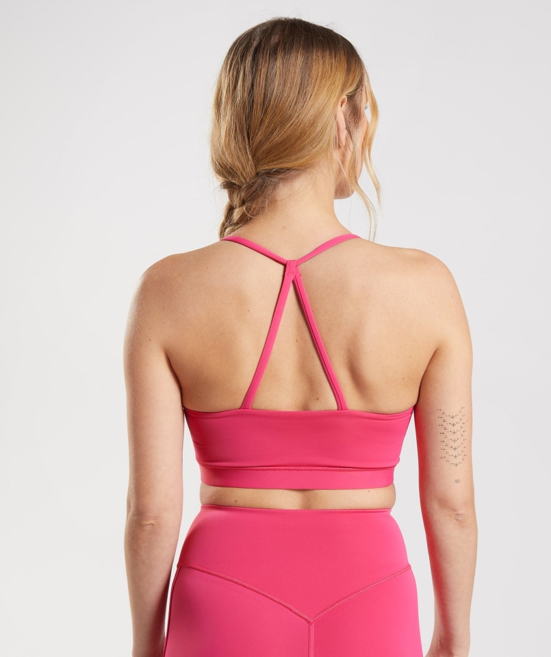 Gymshark Studio Biustonosz Sportowy Hibiskus Różowy