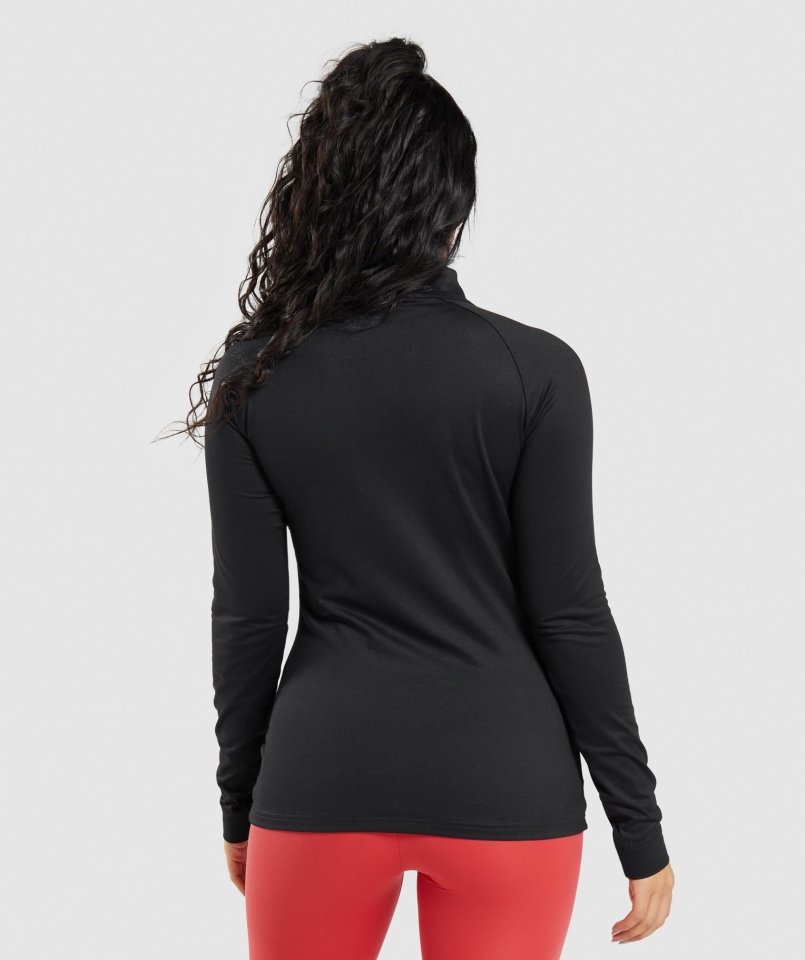 Gymshark Trening 1/4 Zamek Czarny
