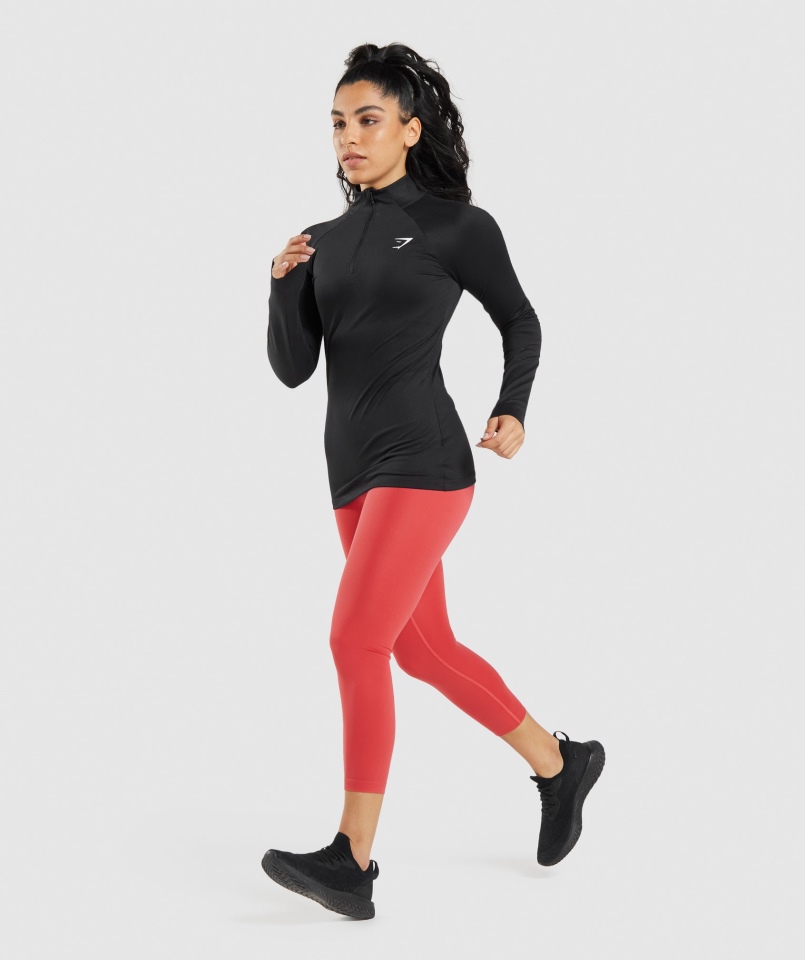 Gymshark Trening 1/4 Zamek Czarny