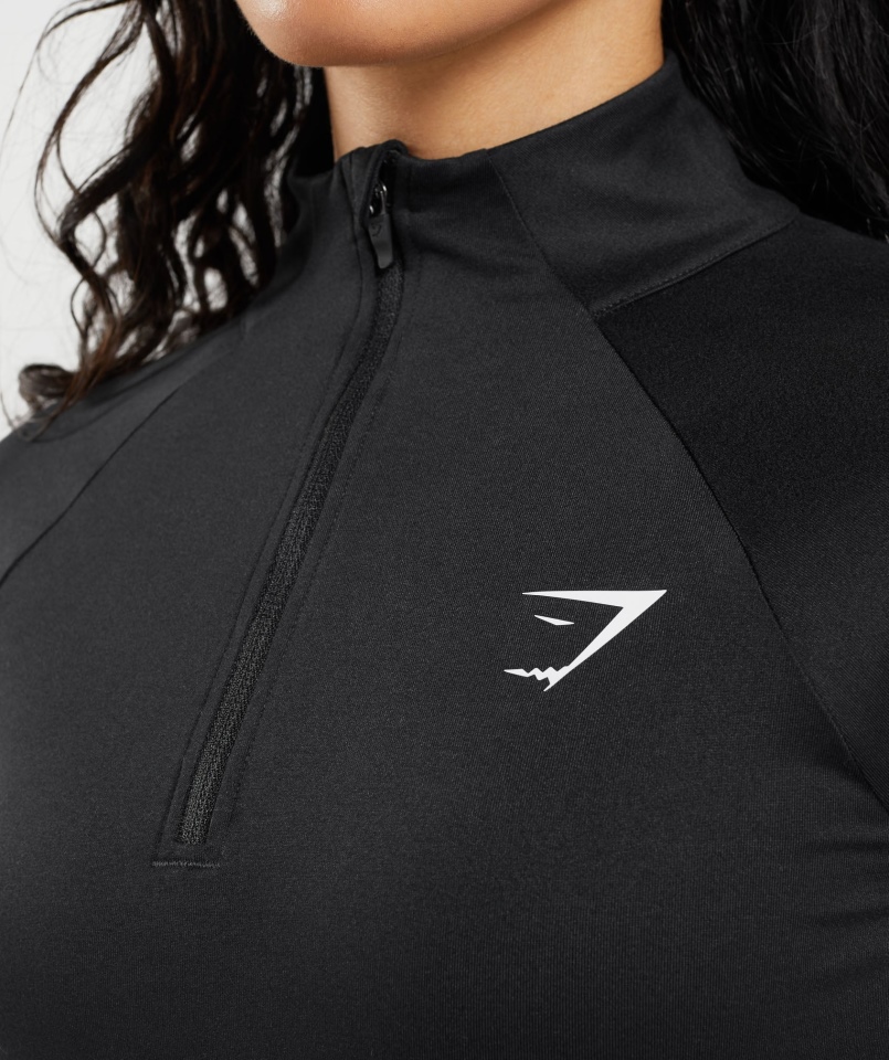 Gymshark Trening 1/4 Zamek Czarny