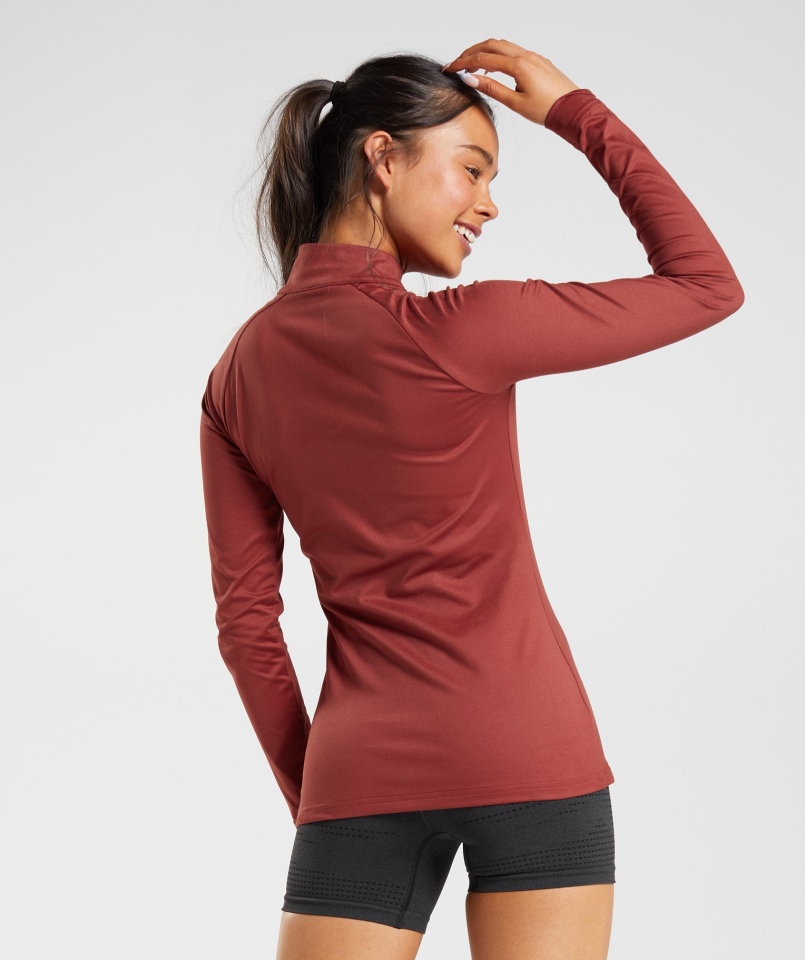 Gymshark Trening 1/4 Zip Palisander Czerwony