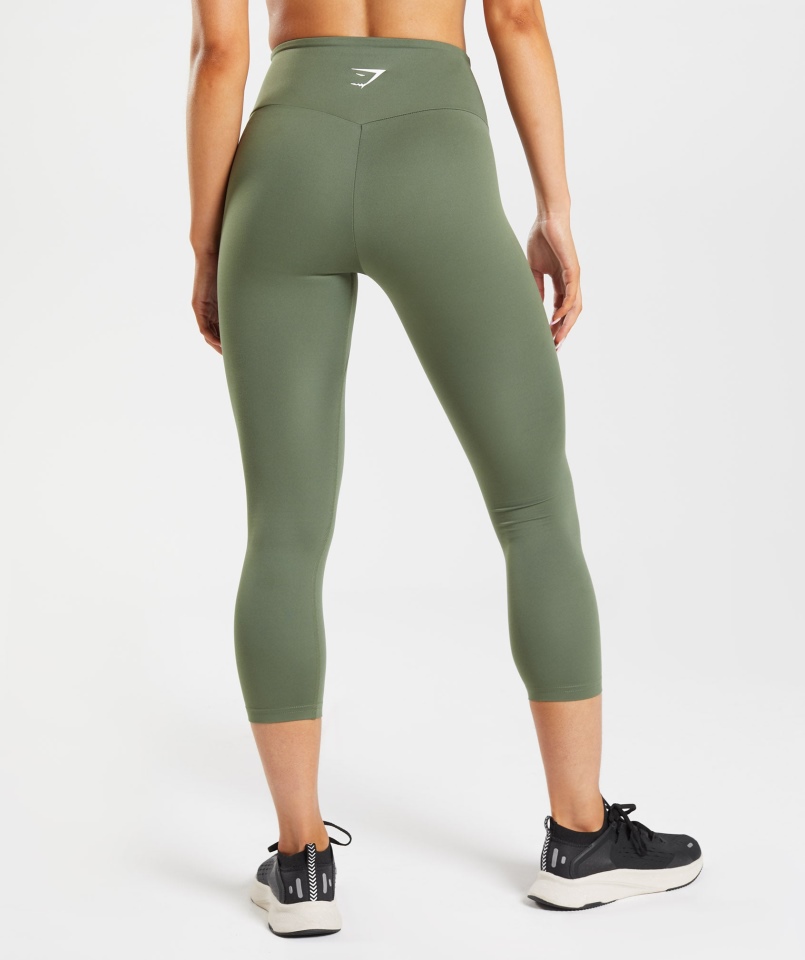 Gymshark Trening 7/8 Legginsy Rdzeń Oliwkowy
