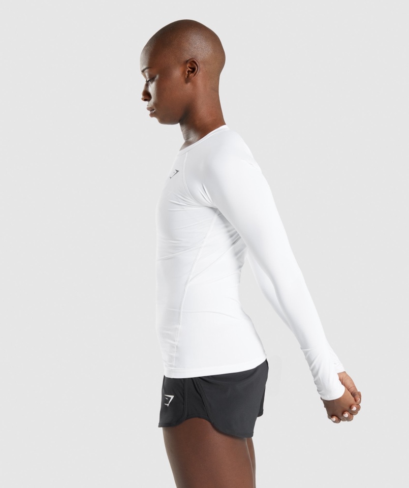 Koszulka Treningowa Gymshark Z Długim Rękawem Biała