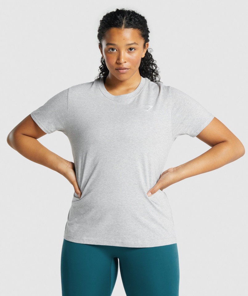 Gymshark Trening Podstawowy Tee Jasnoszary Marl