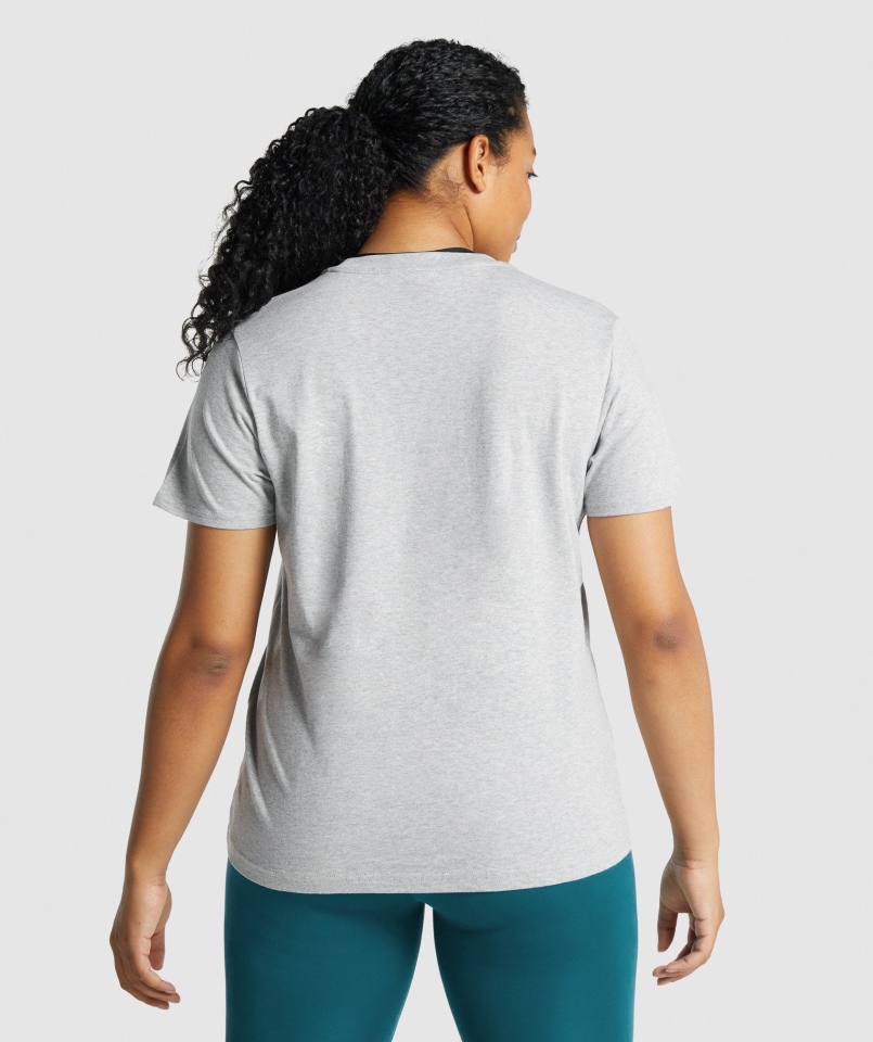 Gymshark Trening Podstawowy Tee Jasnoszary Marl