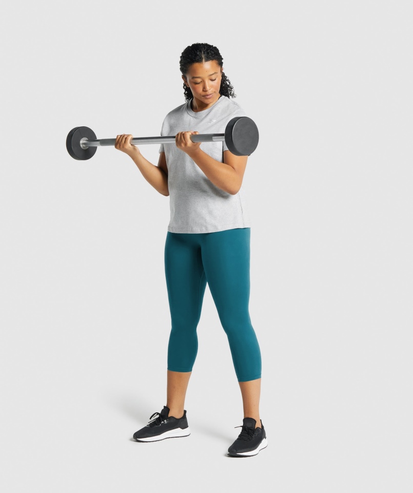 Gymshark Trening Podstawowy Tee Jasnoszary Marl