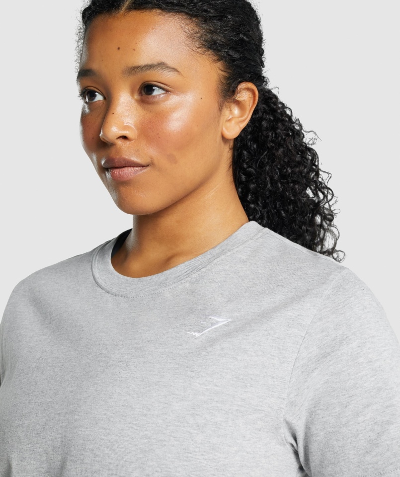 Gymshark Trening Podstawowy Tee Jasnoszary Marl