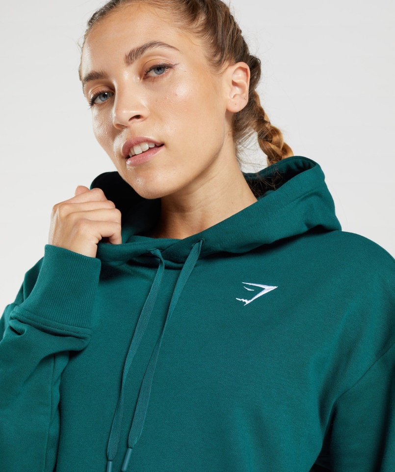 Gymshark Trening Chłopak Bluza Z Kapturem Zimowa Turkusowa