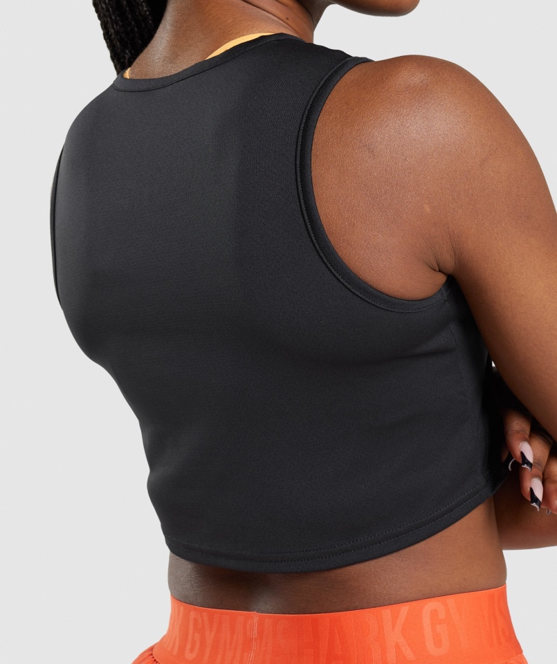 Gymshark Trening Crop Tank Czarny