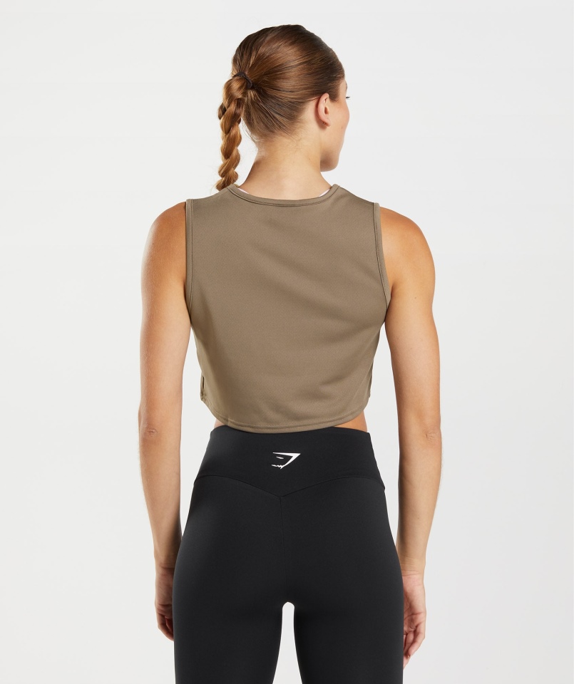 Gymshark Trening Crop Tank Soul Brown